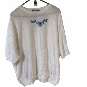Jordano Blouse with blue embroidery at the front